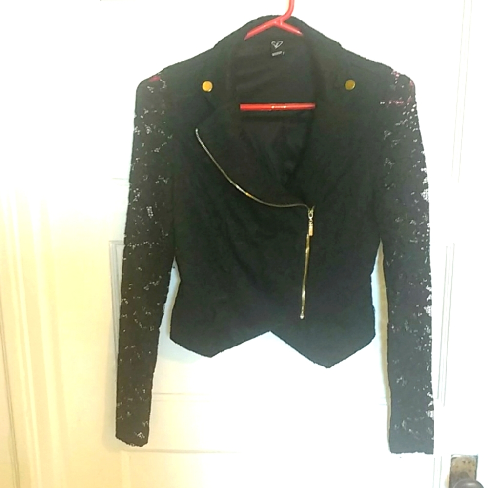 Black Lace Sexy Motorcycle Jacket